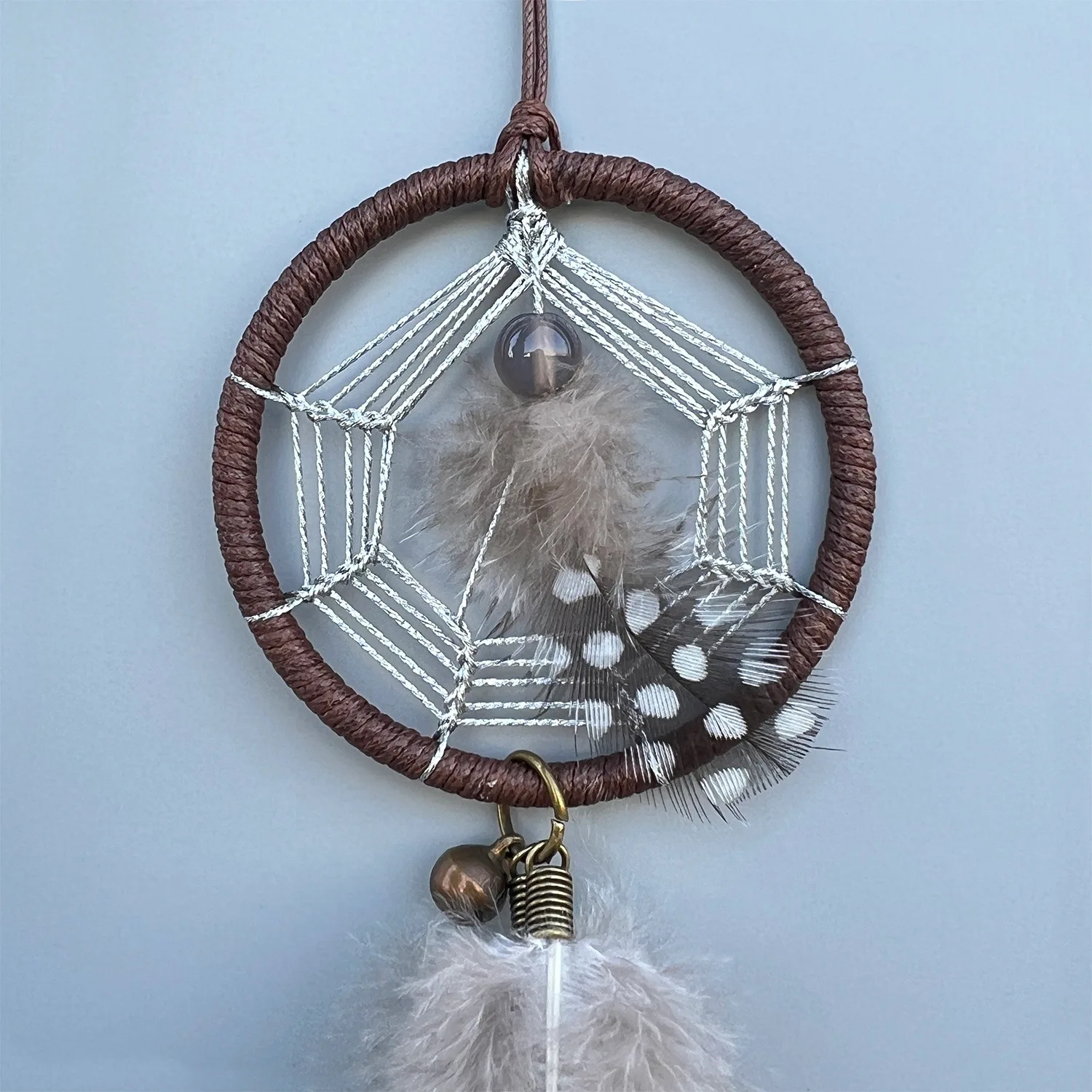 Vintage Pearl Wool Automobile Hanging Ornament tessuto a mano Dreamcatcher Car piccoli ornamenti prodotto finito