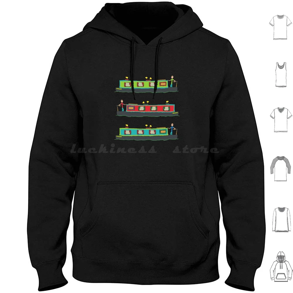 Narrowboat Hoodies Long Sleeve Narrowboat Canal Boat River Barge Narrow Boat