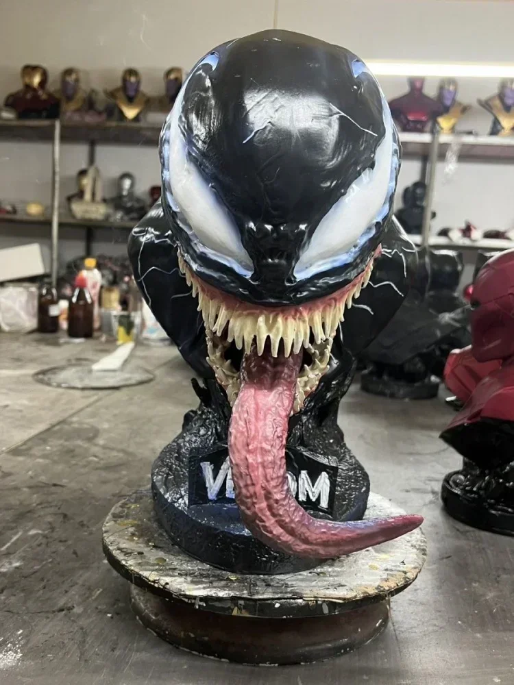 Marvel Figure Venom Gk Bust 1:1 Resin Crafts Venom Figurine Collection Decorative Tabletop Display Model Toy Figurine Xmas Gift