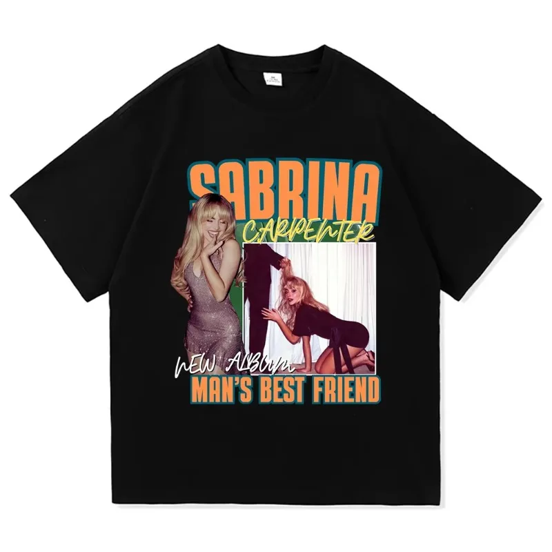 

Мужская футболка Sabrina Carpenter Best Friend, альбом 2025, мужская и женская одежда, Harajuku Manchild, топы высокого качества, хлопковые футболки
