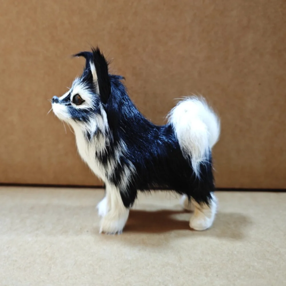 

Big Tail Wolfhound Plush Toy Attractive Eyes Goat Fur Plush Wolfdog Doll White&Black Cartoon Dog Stuffed Plushie Doll