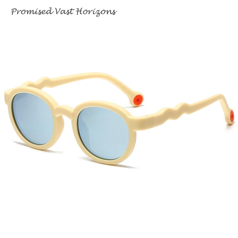 Kacamata Hitam Silikon Anak-anak Bingkai Bulat Baru dengan Perlindungan UV dan Nuansa Kelas Atas, Kacamata Pelindung Matahari Modis Luar Ruangan