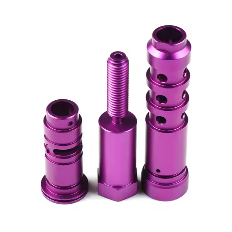 

CNC machining service customized CNC machining purple aluminum alloy mechanical shaft sleeve accessories