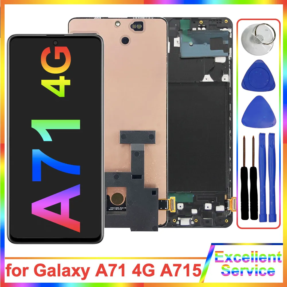 New AMOLED LCD for Samsung Galaxy A71 4G A715 A715F LCD Display Touch Screen Digitizer Replacement for Samsung A71 4G A715F LCD