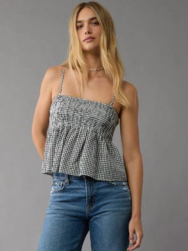 Top Retro de Hong Kong, Estilo Informal, con Tirantes en V, para Mujer, Verano, Juvenil, Versátil, Adelgazante