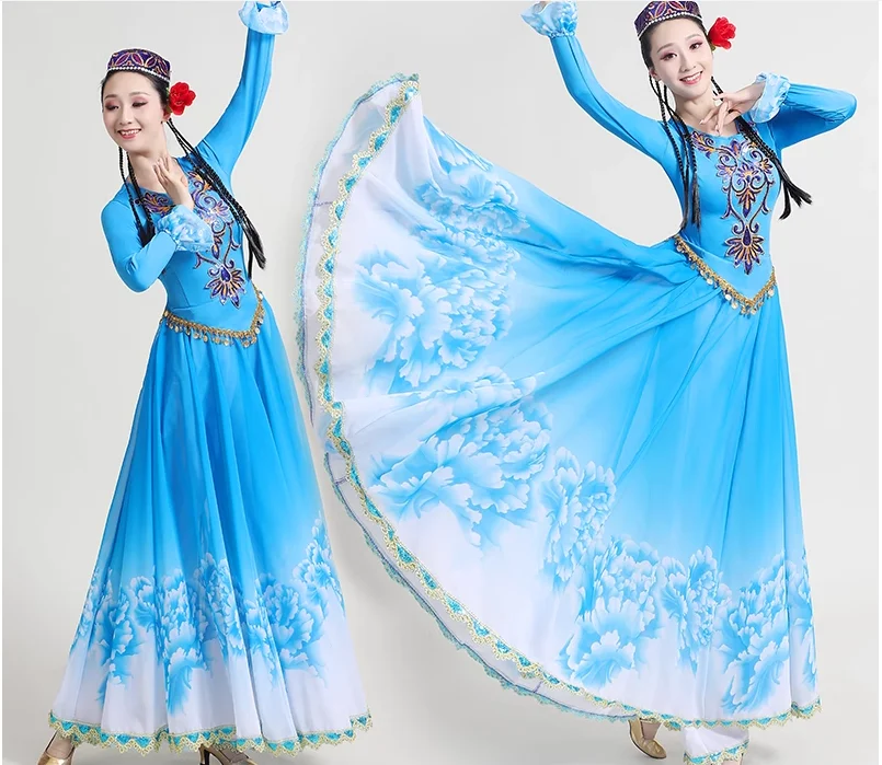 

Chinese Traditional Festival Xinjiang Uygur Women Dance Clothing Stage Dress