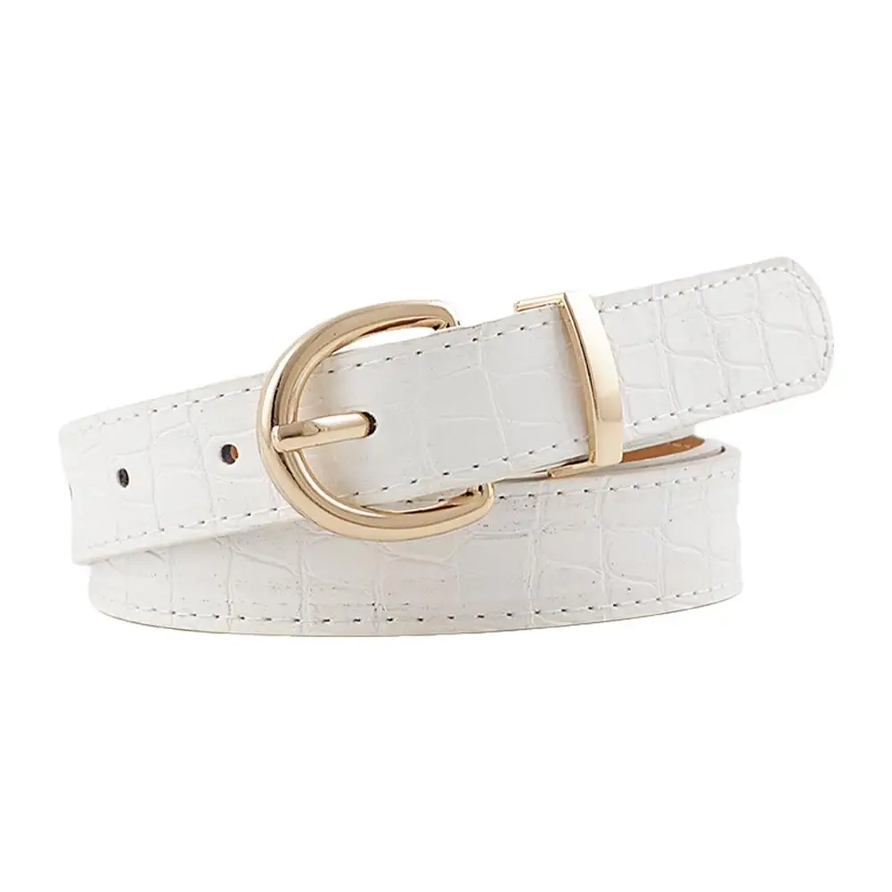 Jupe taille slim pour femme, motif alligator, ceinture dorée, jean tout assressenti, décoration élastique, décoration de taille, V7V6