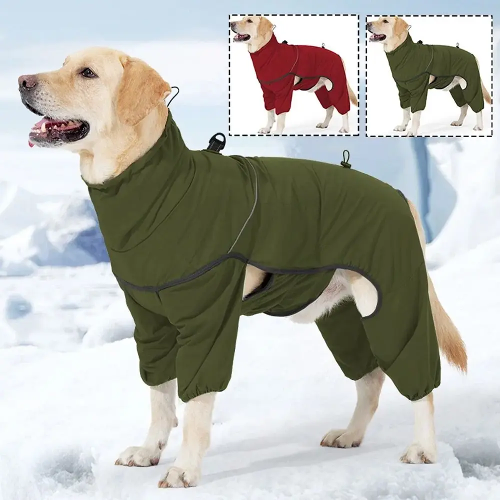 Chaqueta impermeable de invierno para perros, ropa de invierno ajustable a prueba de frío para perros, diseño de tira reflectante, abrigo cálido grueso, disfraz