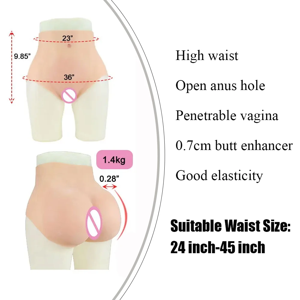 Silicone Breast Forms with Fake Vagina Pants Set Realistic Fake Boobs Pussy Buttock Enhancer for CosplayCrossdresser Transgender