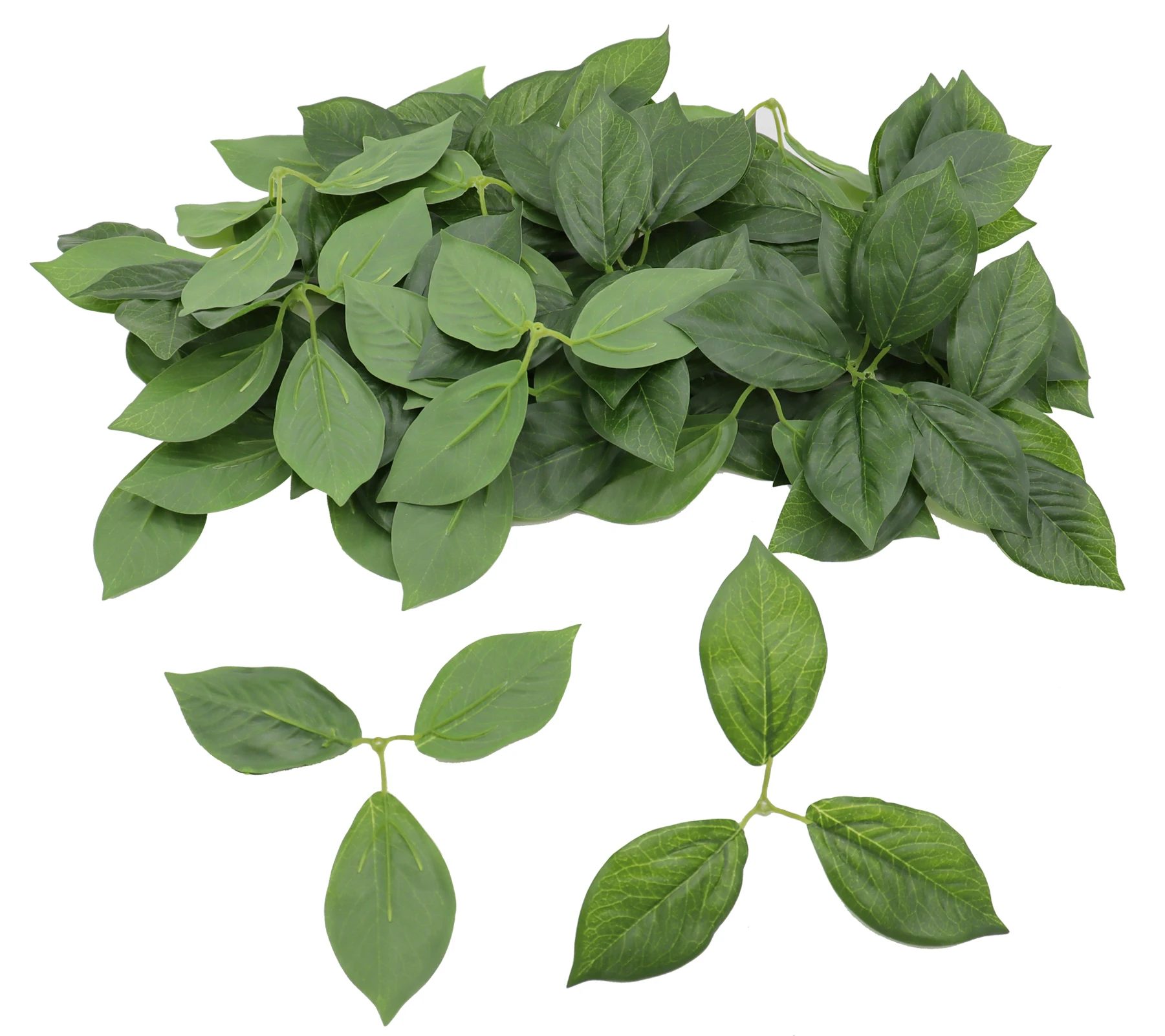 D-Seven Artificial Green Leaves 50pcs Bulk Silk Greenery Fake Gardenias Leaves for DIY Wedding Bouquets Corsage Wreath Decor