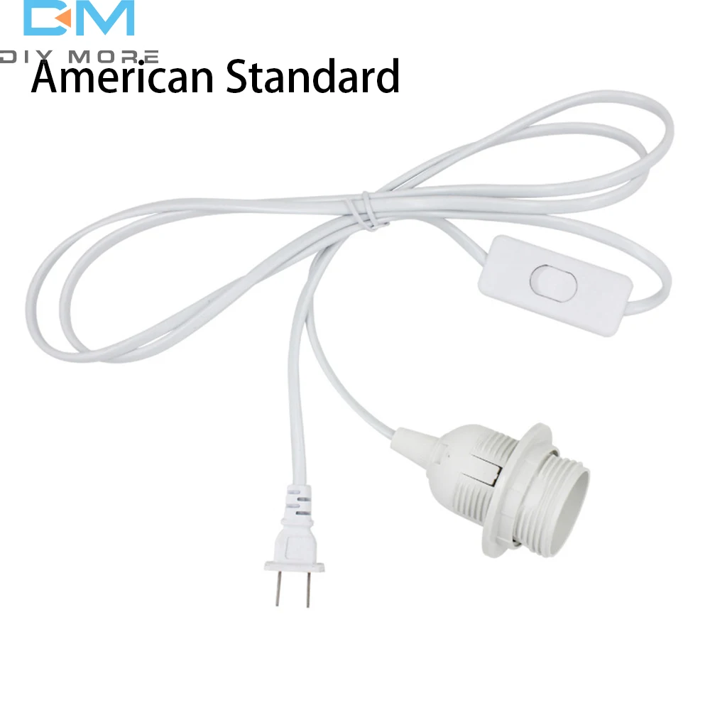 E27 Lamp Base Holder Power Cord Cable 1.8m EU Hanging Pendant LED Light Fixture Lamp Bulbs Socket Cord Adapters With Switch 220V