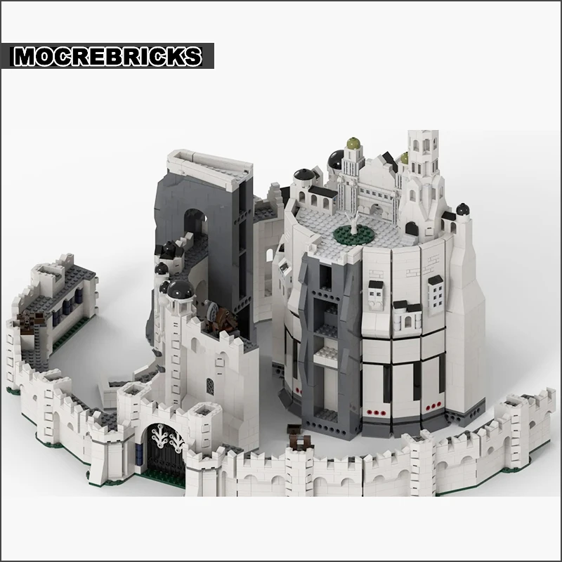 Berühmte Filmszenen Architektur Weißes Schloss Stadt MOC Ring Baustein Technologie Ziegel Modell Montage Kinderspielzeug Co