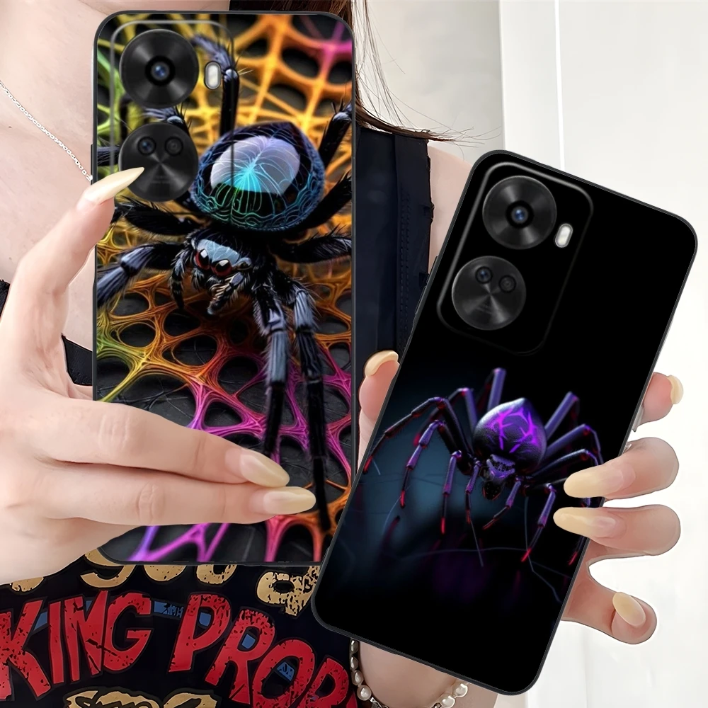 Colour Painting Spider Mobile Cell Phone Case for Huawei Nova 12 11 10 9 8 7 Pro SE 5G Black Soft Phone Cover Shell