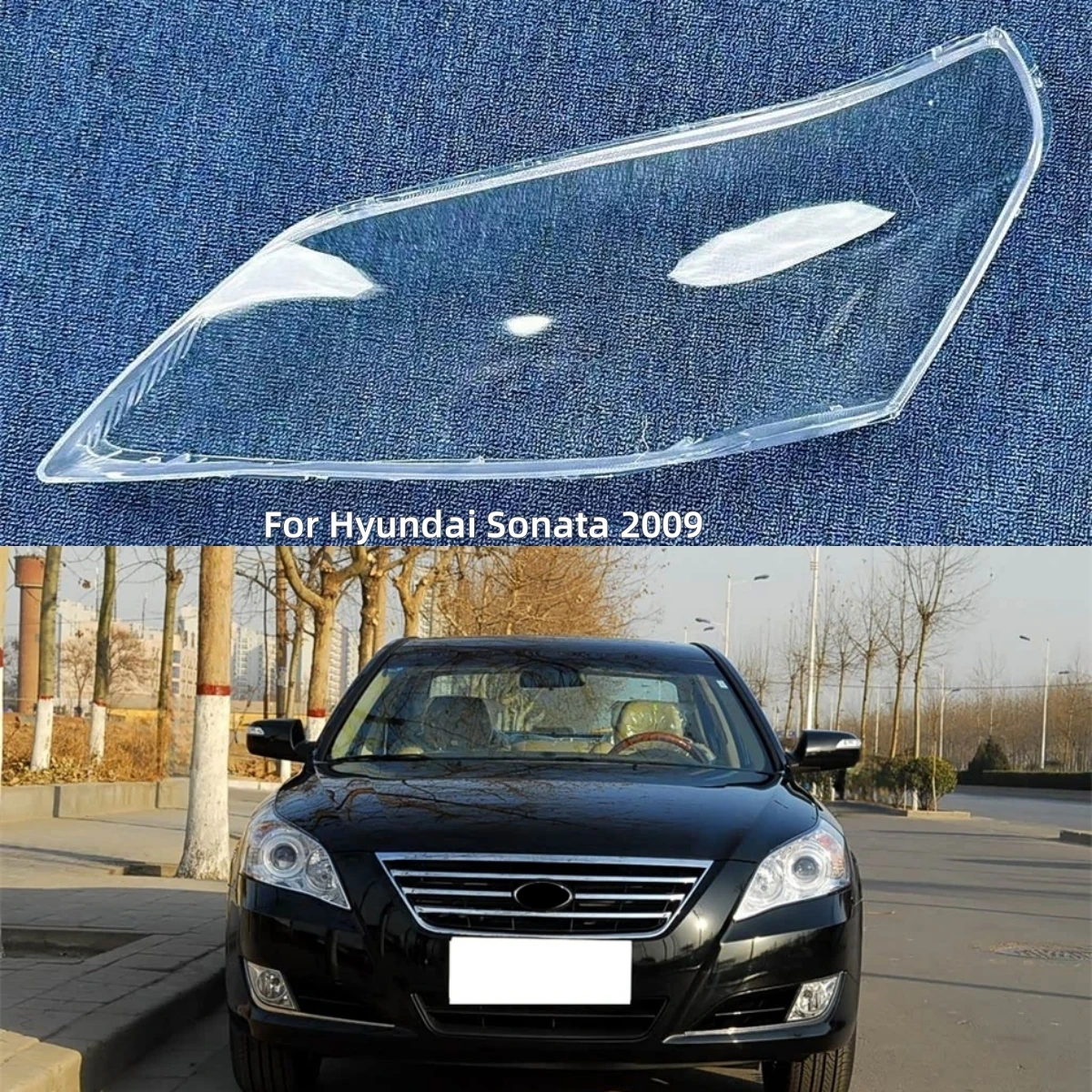 ヒュンダイソナタ2009年式自動車アクセサリーランプシェードランプシェルヘッドライトカバー車フロントヘッドライトレンズカバーライトシェル