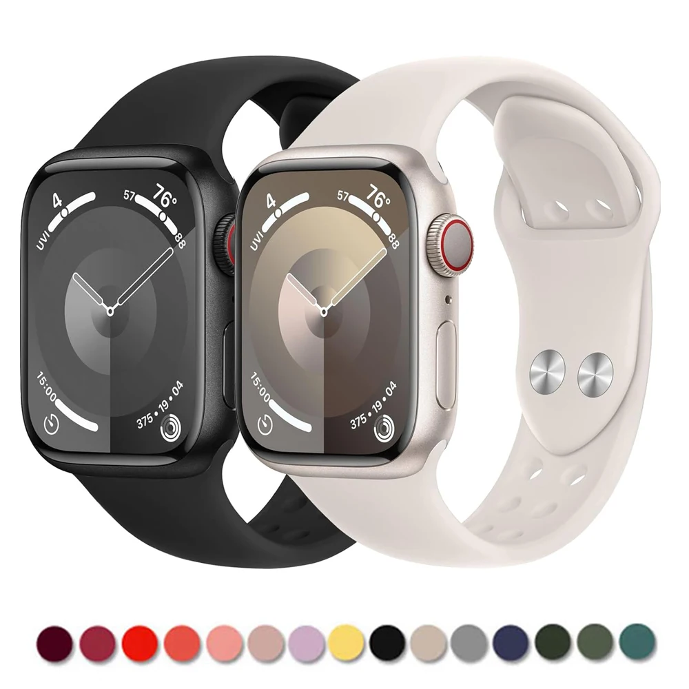 Pulseira de silicone para apple watch band 44mm 42mm 45mm 40mm 49mm 41mm acessórios pulseira correa iwatch série 9 8 7 6 5 se ultra 2