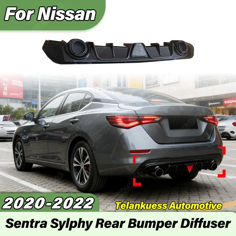 

For Nissan Sentra Sylphy 2020 2021 2022 Automobile Rear Bumper Diffuser Sports Racing Rear Valance Body Modification Kit