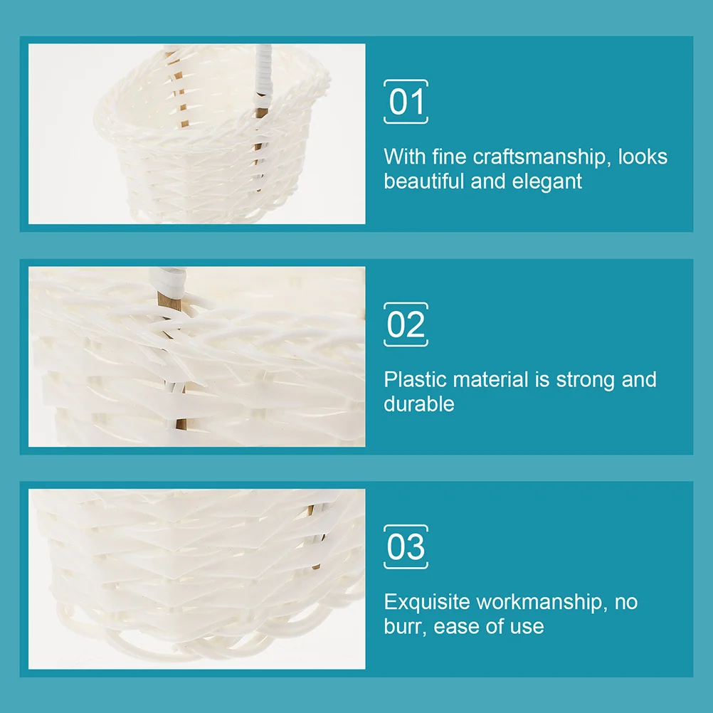 

4Pcs Floral Arrangement Basket Rustic Wedding Flower Girl Basket Fake Rattan Woven Holder for Picnic Outdoor Events Photography