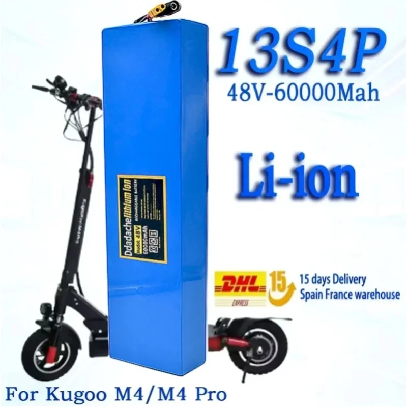 13S4P 48V 60Ah 2000 Watt 18650 Lithium-Ionen-Akku für Kugoo M4/M4Pro/M5/M5Pro Elektroroller-Akku