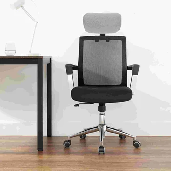 Travesseiro de pescoço cadeira de computador cabeça escritório trabalho apoio lombar 8x24x265cm tecido plástico retrofit encosto de cabeça