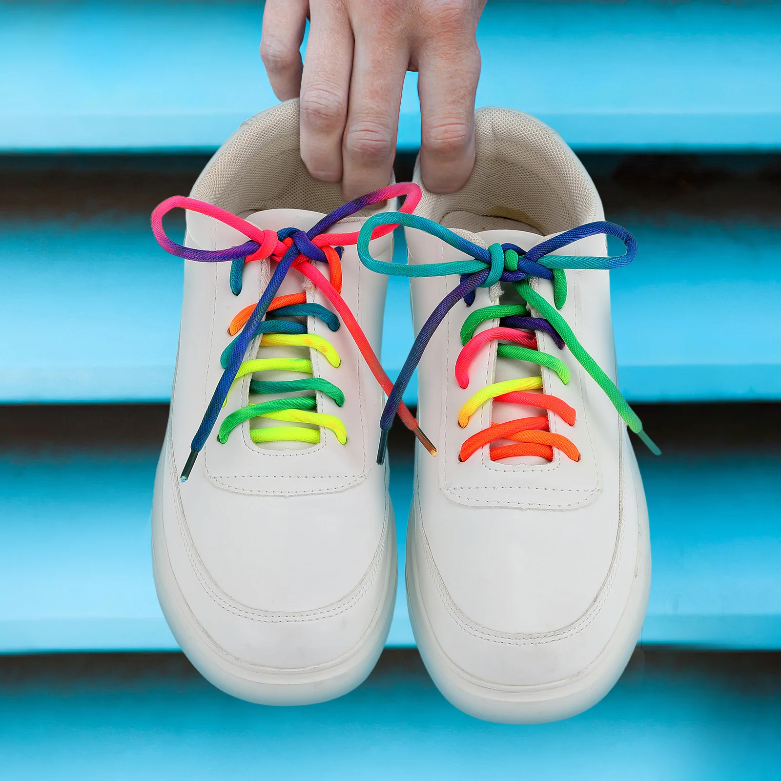 

1 Pair Gradient Rainbow Round Shoe Laces Thick For Sneakers Canvas Shoes Replacement Colored Laces Fashion Accessories