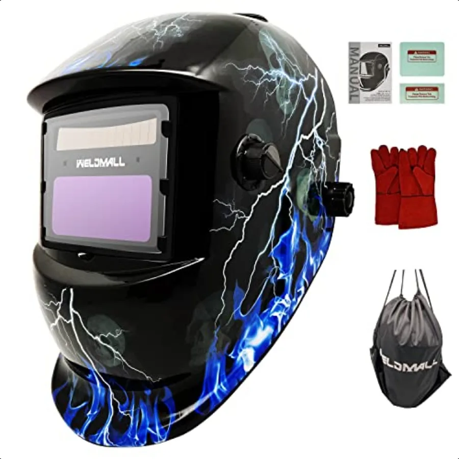 

True Color Solar Power Auto Darkening Welding Helmet Welder Hood with Adjustable Shade Range for Mig Tig Arc Sensor Welder Mask