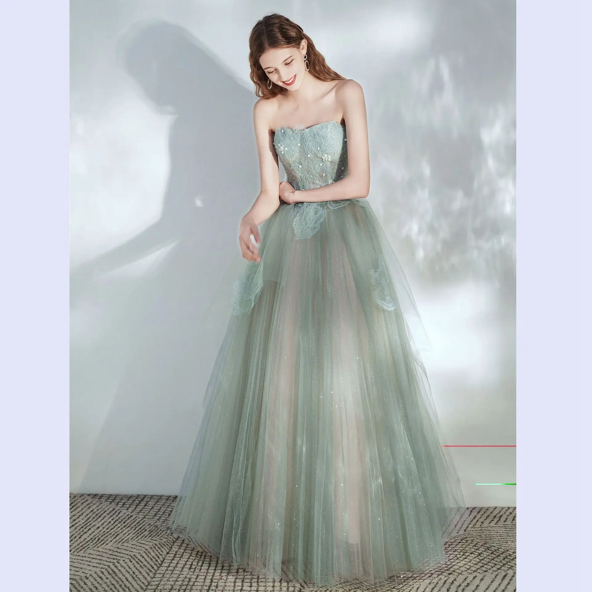 

Современные платья Quinceanera без бретелек Милое кружевное вечернее платье Элегантное коктейльное платье трапециевидной формы Vestidos De Fiesta