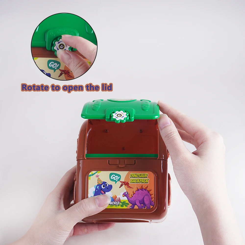1Pc Mini Simulatie Dinosaurus Keuken Koken Servies Arts Tool Kit Kinderen Rollenspel Familie Rugzak Doos Speelgoed Cadeau