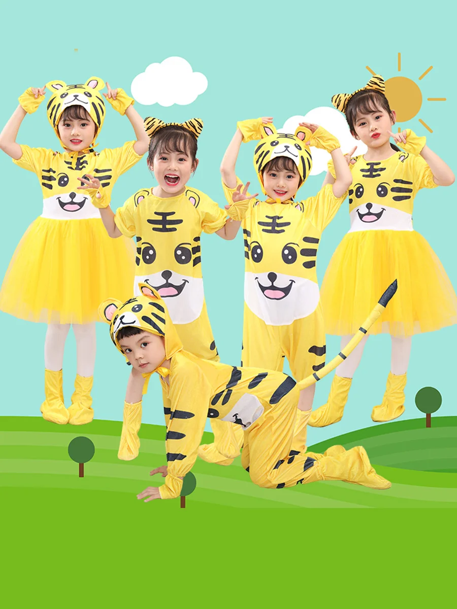 

Halloween Animal Costume Kids Girl Tiger Fancy Dress Tiger Child Costume Cosplay Costume Purim Carnival Outfit Kids Tutu Dress