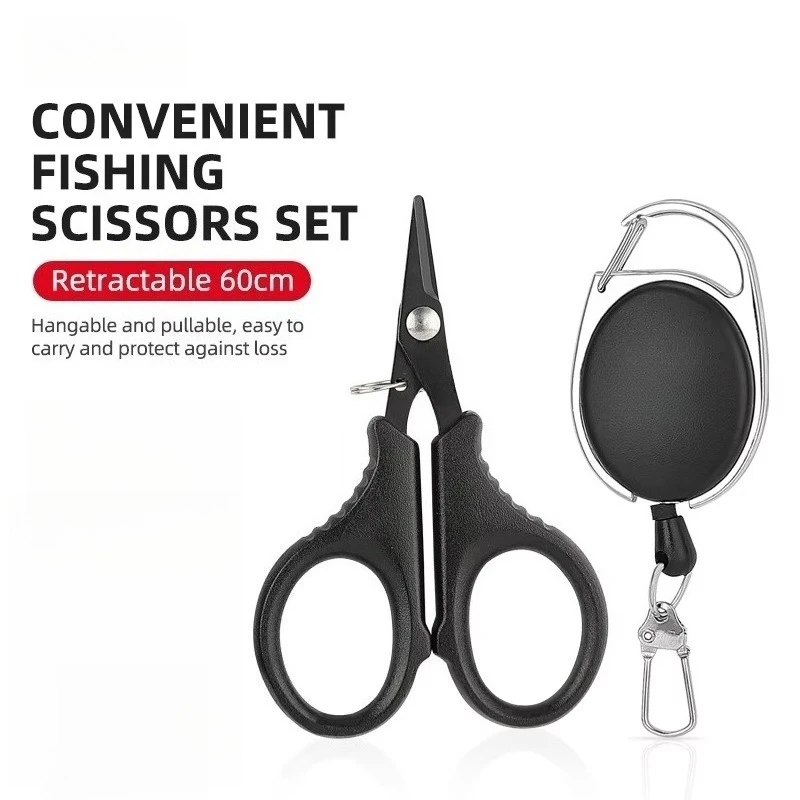 

Wholesale Portable Mini Size Braided Stainless Steel Outdoor Fishing Cutter PE Braided Line Scissors with Retractor