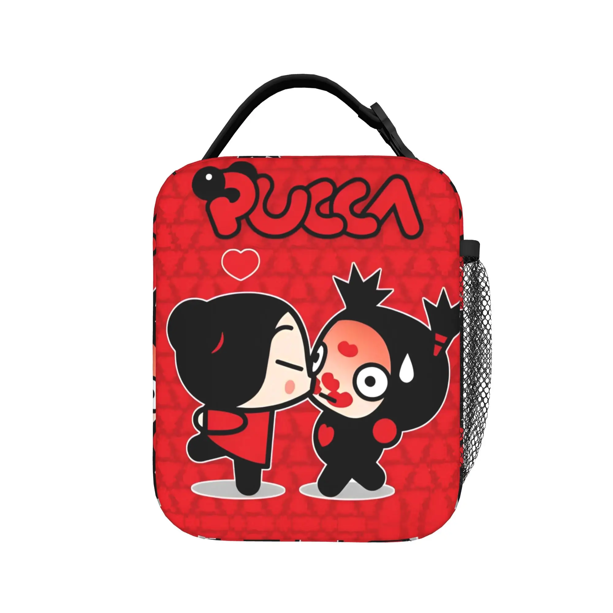 Funny Love Garu Pucca Anime Insulated Lunch Bag Thermal Bag Reusable,Meal Container  Leakproof Tote Lunch Box College  Travel
