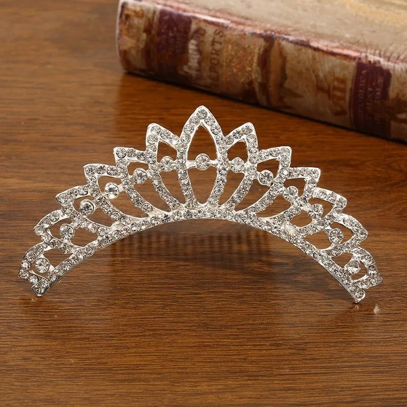 

Large Size Children's Crown Hairband Princ Cute Rhinestone Girls' Hair Accories Bridal Hair Comb Hair Clip Headwear