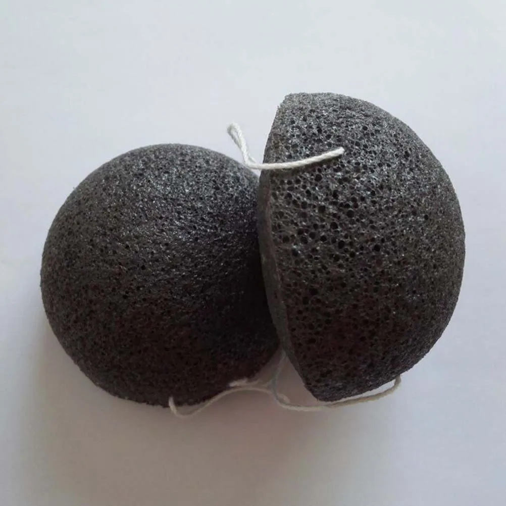 

6Pcs Bamboo Charcoal Konjac Facial Sponges Premium Durable Activated Black for Gentle Exfoliating Makeup Removal Clean
