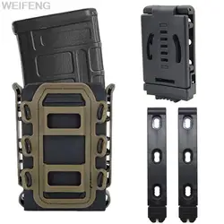 Tactical 5.56 Magazine Pouch for AR 15 M4 AK 47 7.62mm Scorpion Fast Mag Holster Case Airsoft Molle Quick Release Belt Clip