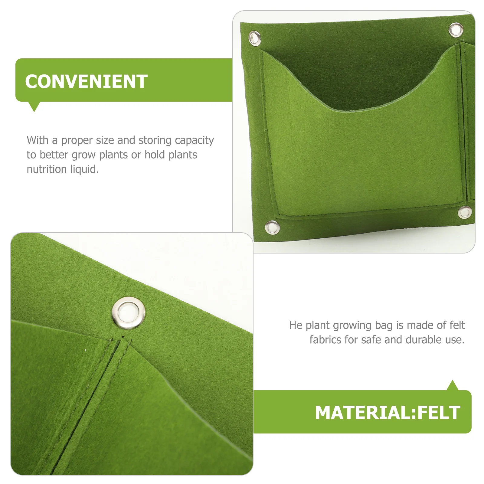 

4pcs Plant Nursery Bag Felt Garden Planting Bag Reusable Wear-Resistant For Vegetable Fruit Growing Wall Hanging Fabric Planter