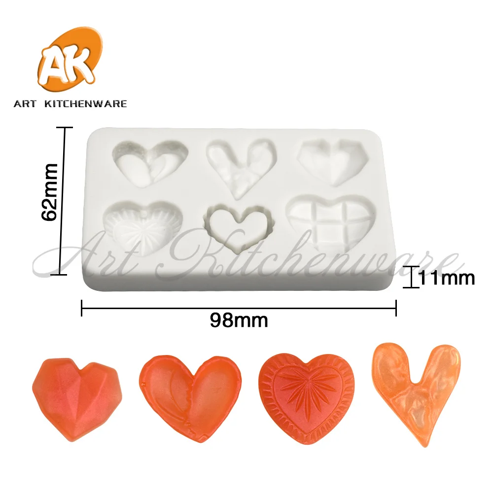 Sweet Heart Silicone Mold Fondant Cake Decoration Silicone Mold Hand Made Decorating Leaves Chocolate Candy Silicone Gel Mold