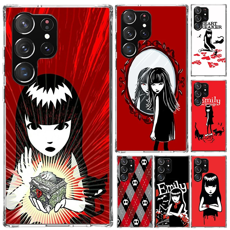 Comics Emily The Strange Phone Case for Samsung Galaxy S26 S24 S23 Ultra S25 Edge S22 S21 Plus S20 FE + Soft Print Shell Funda G