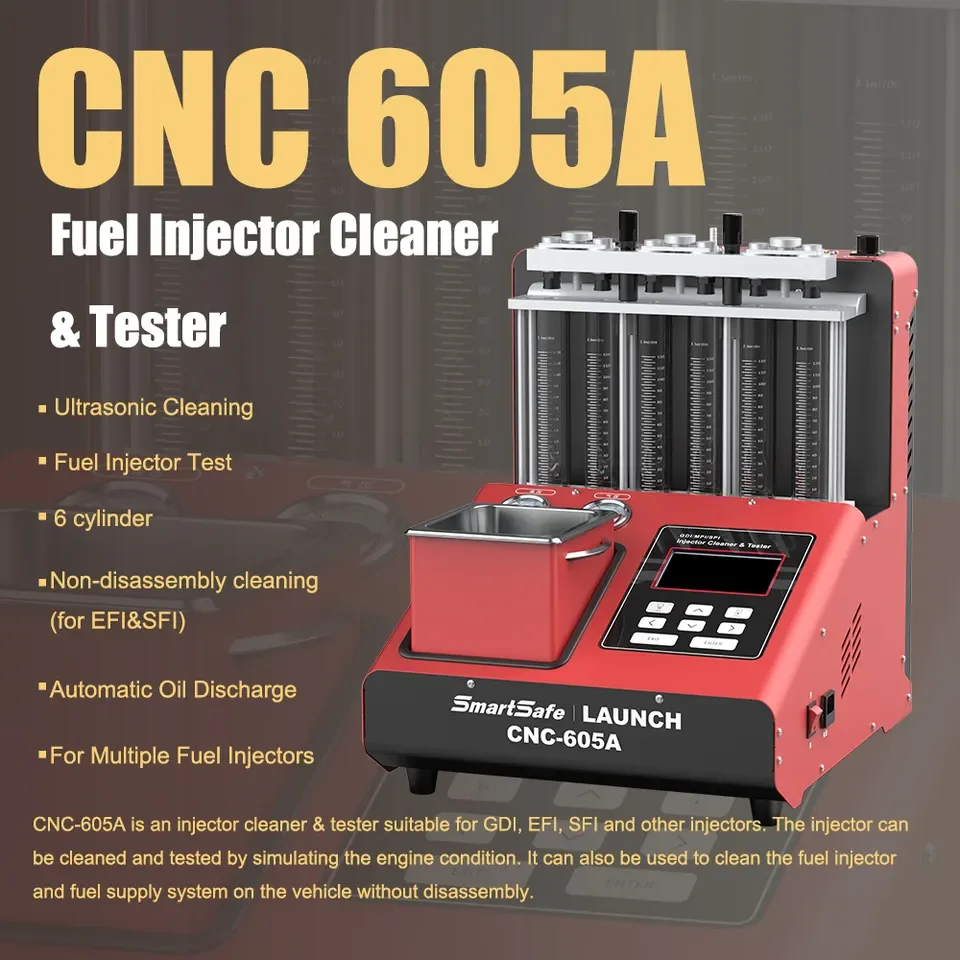 

Launch CNC605A Ultrasonic GDI Injector Machine 4/6 Cylinder Fuel Injector Tester 220V/110V