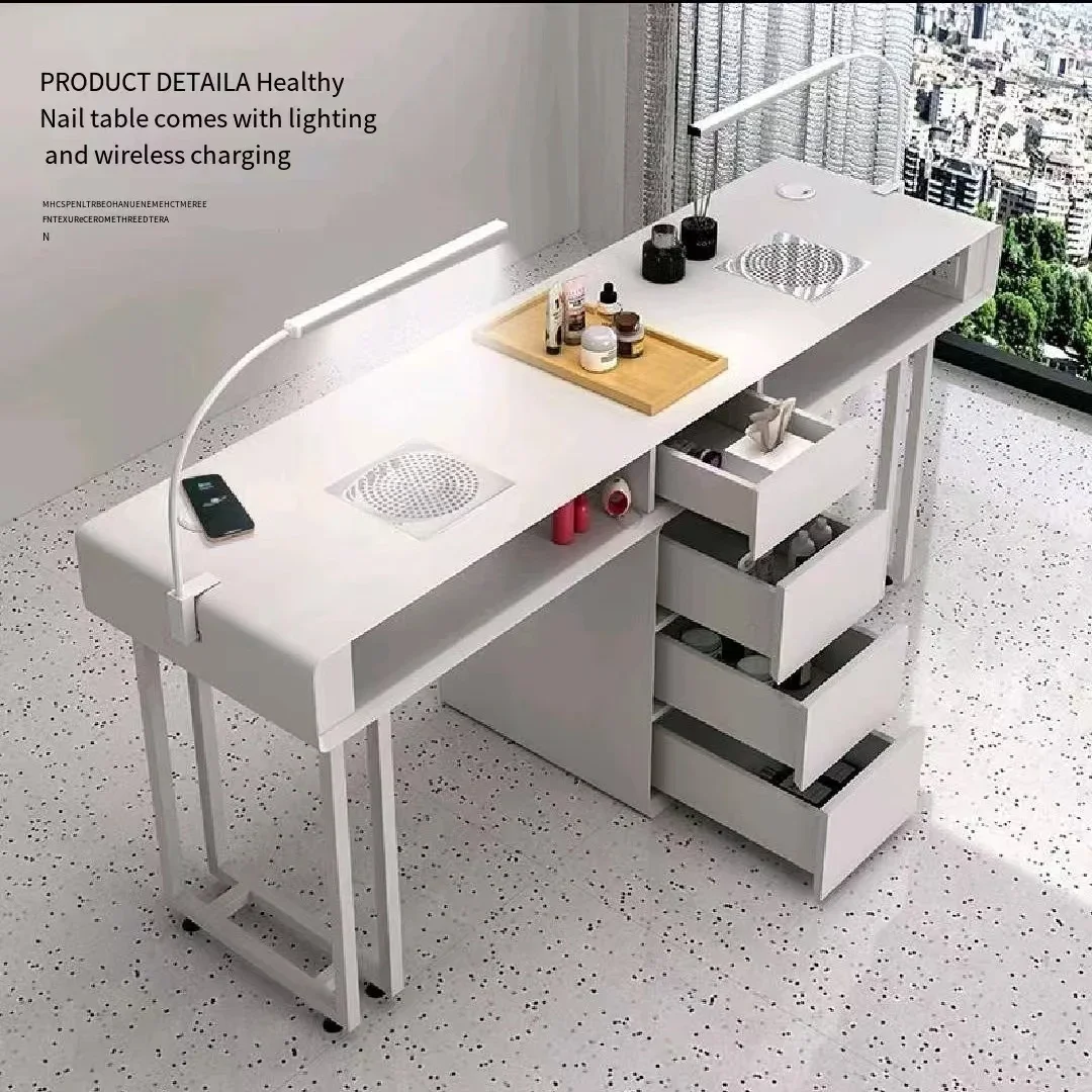 Cream Style Nail Art Table Economical Single and Double Person Nail Art Table Light Luxury Multi-functional Nail Art Table