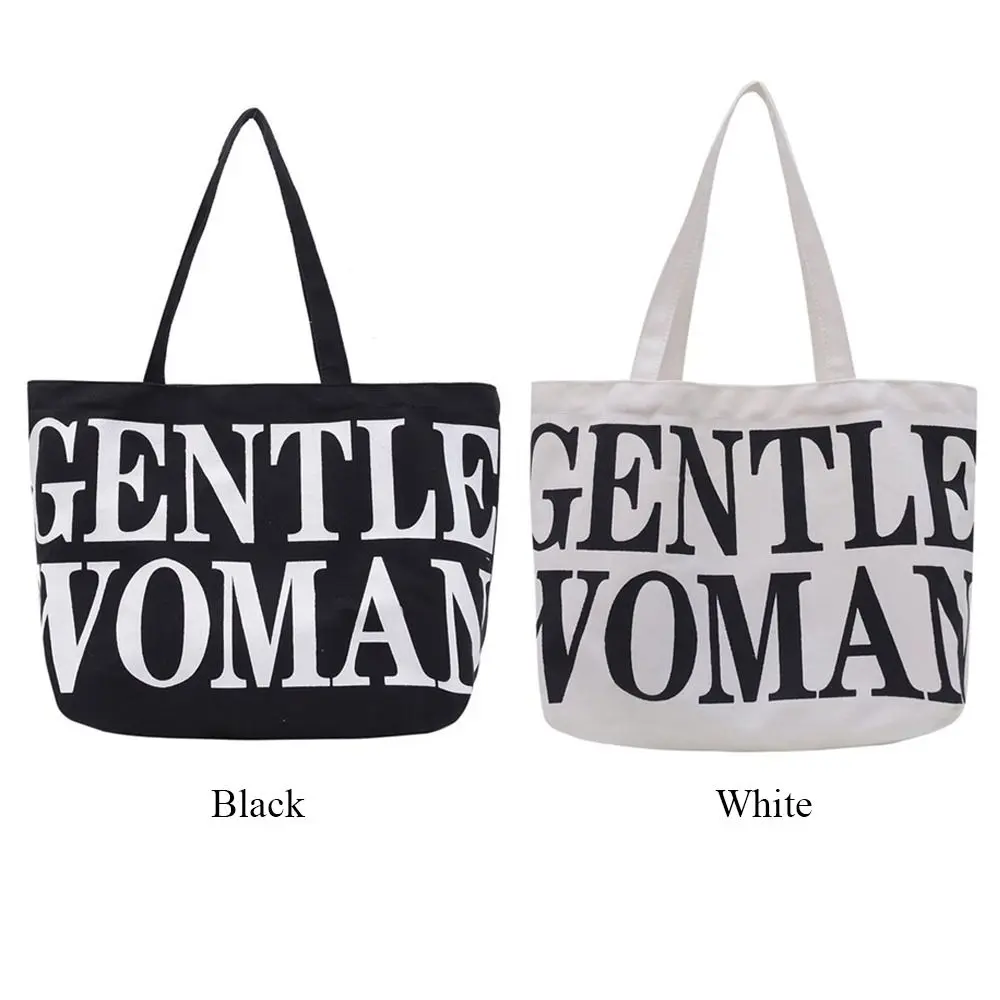 Women Shoulder Bags Birthday Gifts Stylish Personality Letter Travel Canvas Handbags Gentlewoman Large Capacity Tote Bags