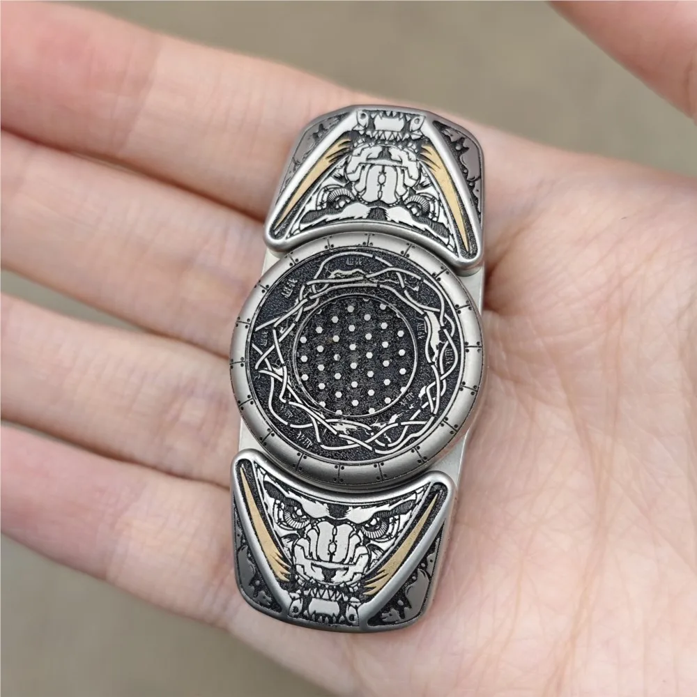 Spinmoon EDC Kylin geschnitzter Fidget Spinner Zweiblättriger Fidget Spinner Stressabbau-Spielzeug Fidget-Spielzeug Erwachsene Originaldesigns