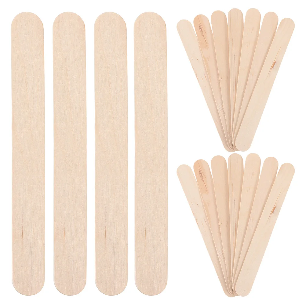 

500pcs Bulk Ice Cream Popsicle For Crafts Natural Wooden Lollies Food Grade s Safe Smooth Mini Large Wood Wax Sticks Craft