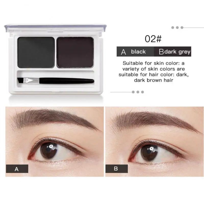 Sobrancelha Gel Maquiagem Paleta, Eye Brow Enhancer, Pó Tint, Cosméticos Femininos, 2 Cores