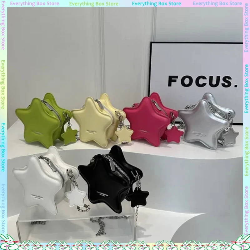 

Fashion Star Star Shaped Mini Chain Crossbody Bag Premium Texture Yellow Lipstick Storage Summer Shoulder Bag For Women