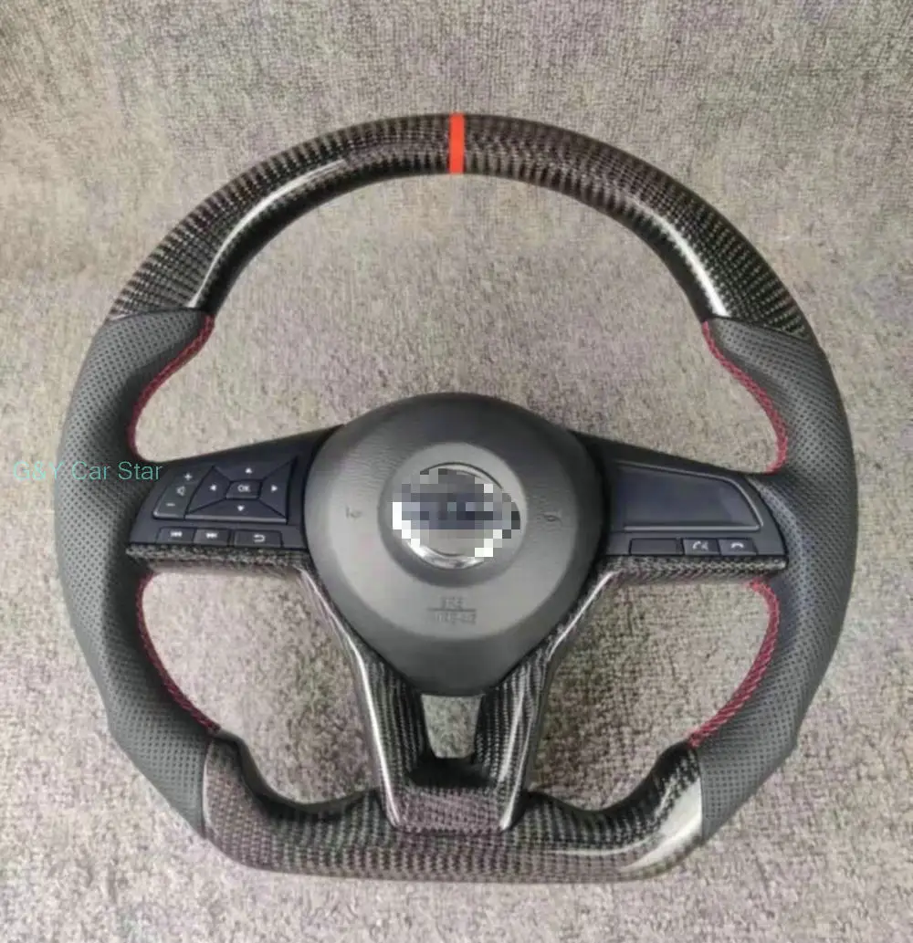 Carbon Fiber Car Leather Steering Wheel For NissanTeana Sylphy Tiida