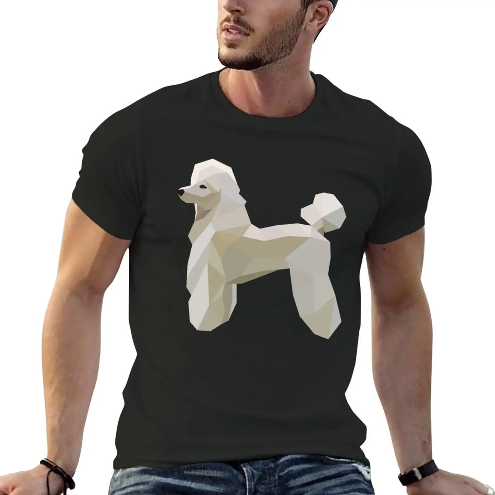 Poodle Dog Polygon Design Dog Poodle T-Shirt Blouse quick drying oversized graphic tee sports fans Men's t-shirt