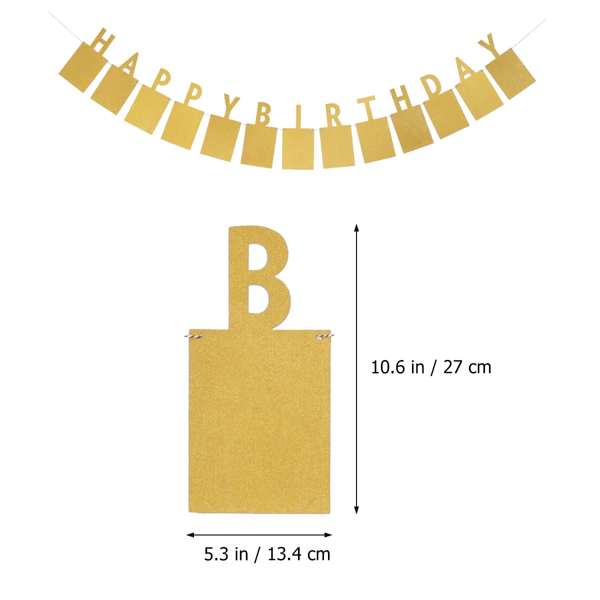 

Happy Birthday Banner Photo Wall Display Child Gold Girl Hanging Banner Picture Display DIY Decorations