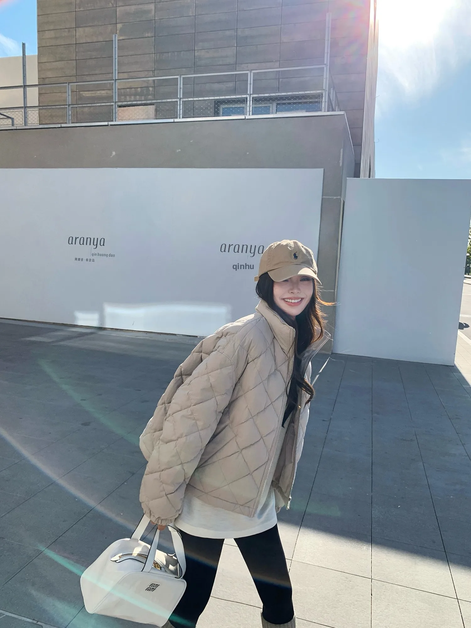 

Легкая пуховая куртка Lilylikes с белым наполнителем из перьев, корейский стиль, с ромбовидным узором, приталенная, хлопковая куртка-пальто