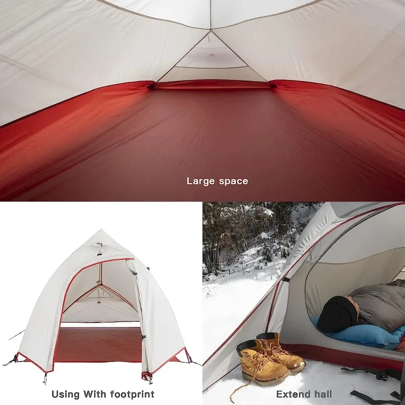 Double-decker tent for 2 people Light portable camping tent Aluminum pole tent for sale