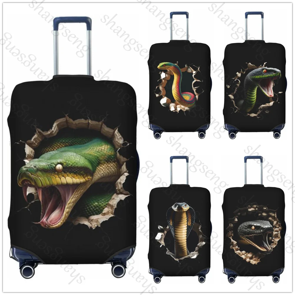 

snake Cobra Fun Art Thicken Luggage Cover Elasticity Trolley dust cover Suitcase Protection Cover For 18-32 in Suitcase Case