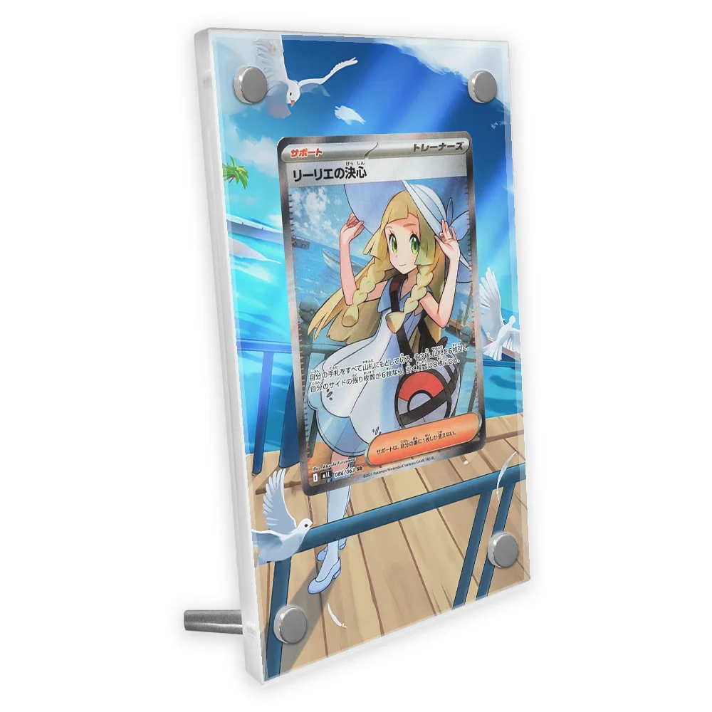 pokemon-anime-lillie-cartao-estendido-arte-display-caso-colecao-cartao-estendido-pintura-psa-rack-de-exibicao-excluindo
